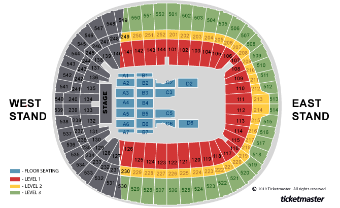 Eagles - Hospitality Packages Seating Plan at Wembley Stadium