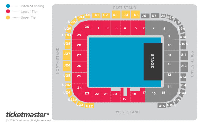 My Chemical Romance Seating Plan at Stadium MK