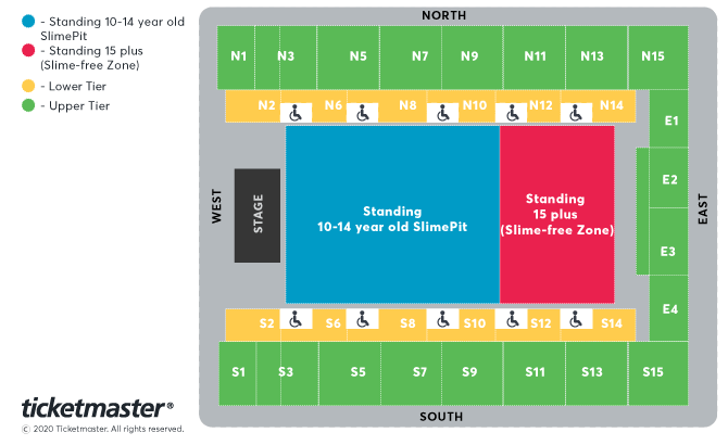 NICKELODEON SLIMEFEST Seating Plan at OVO Arena Wembley