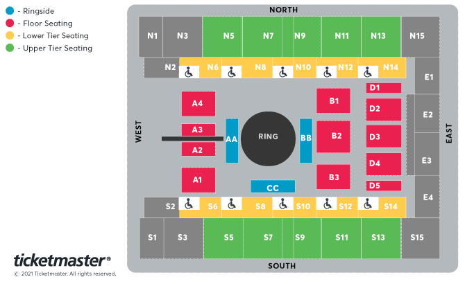 Boxxer Presents Sky Sports Fight Night Feat. Eubank JR V Elbir & More Seating Plan at SSE Arena Wembley