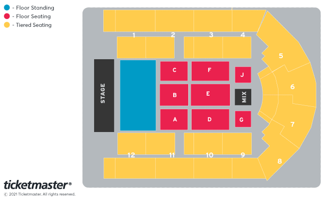Bryan Adams Seating Plan at Utilita Arena Birmingham