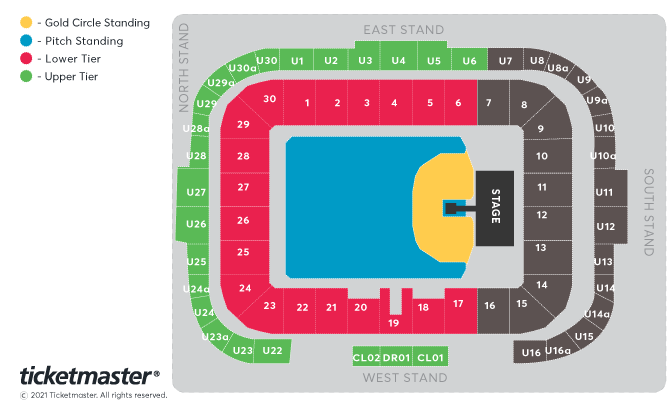 Imagine Dragons: Mercury World Tour Seating Plan at Stadium MK