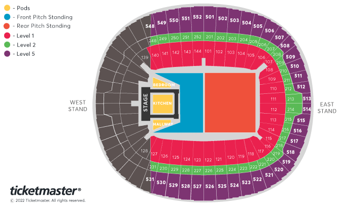 Harry Styles: Love On Tour Seating Plan at Wembley Stadium