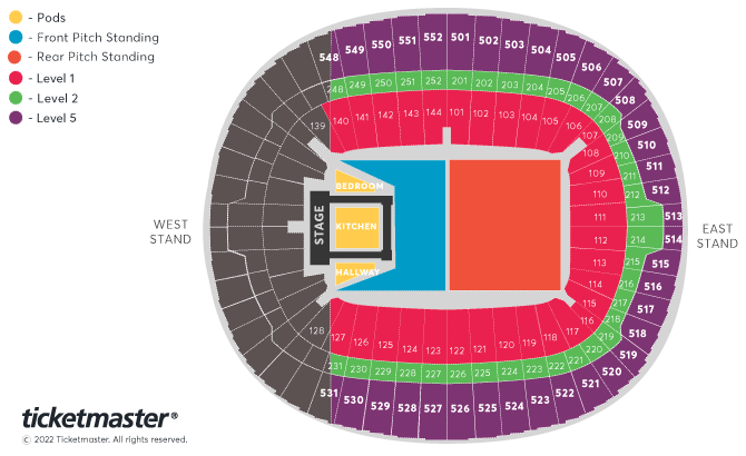 Harry Styles Love On Tour Seating Plan Wembley Stadium