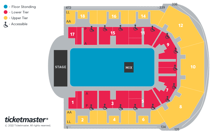 Paolo Nutini Seating Plan at M&S Bank Arena
