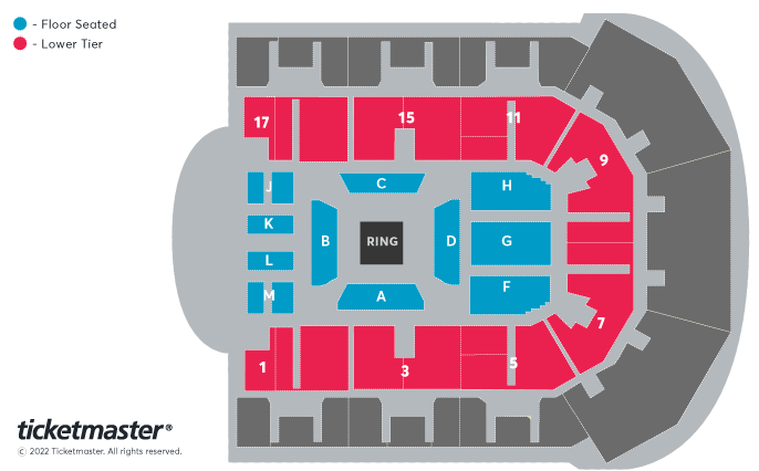 Boxxer Presents Sky Sports Fight Night: Liverpool Seating Plan at M&S Bank Arena