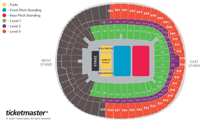 Harry Styles: Love On Tour 2023 Seating Plan at Wembley Stadium