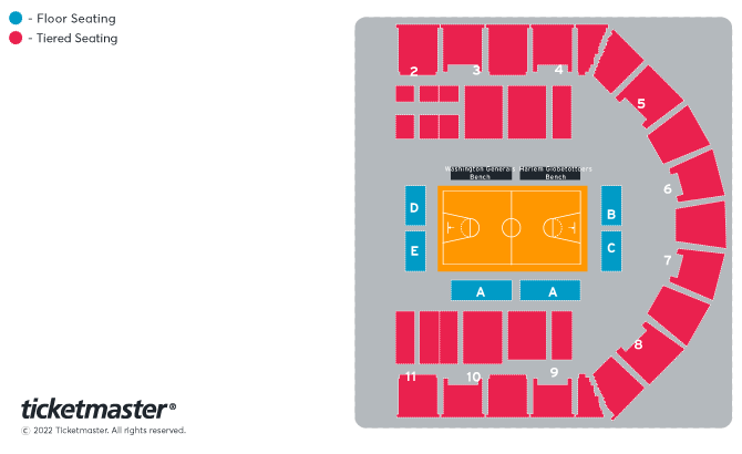 The Original Harlem Globetrotters Seating Plan at Utilita Arena Birmingham