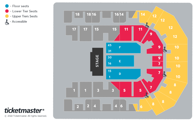 The Mersey Beatles Seating Plan at M&S Bank Arena