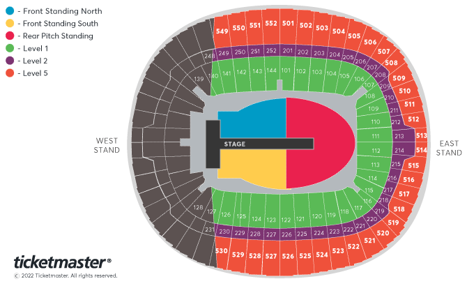 The Weeknd: After Hours til Dawn Tour Seating Plan at Wembley Stadium