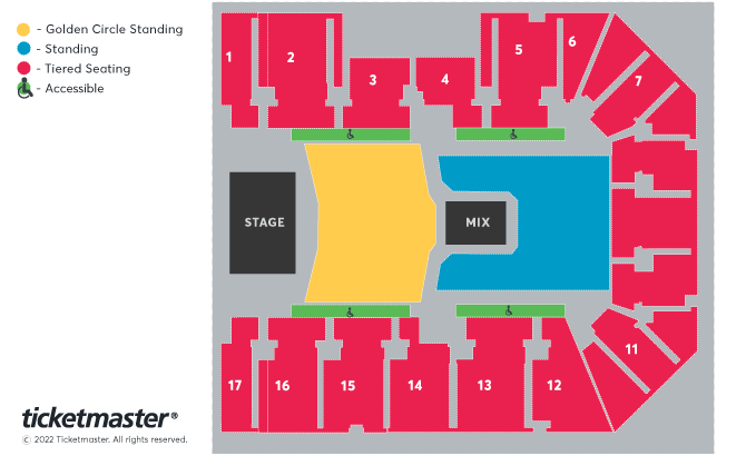 KISS - End of the Road Tour Seating Plan at Resorts World Arena