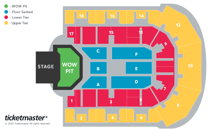 Busted Seating Plan at M&S Bank Arena