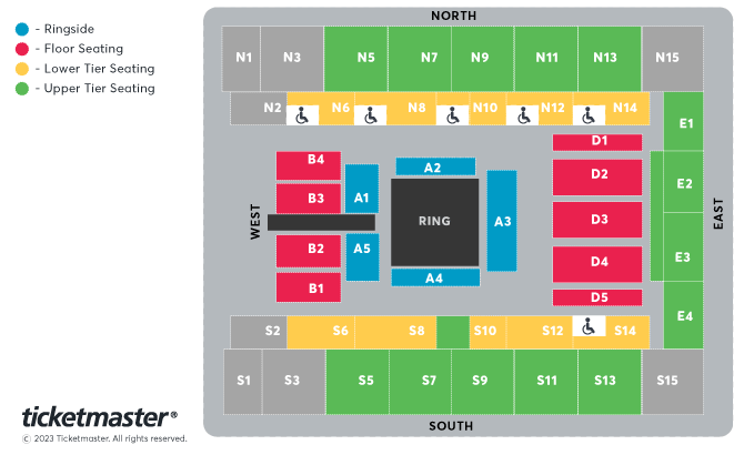 Zhang v Joyce II Seating Plan at OVO Arena Wembley