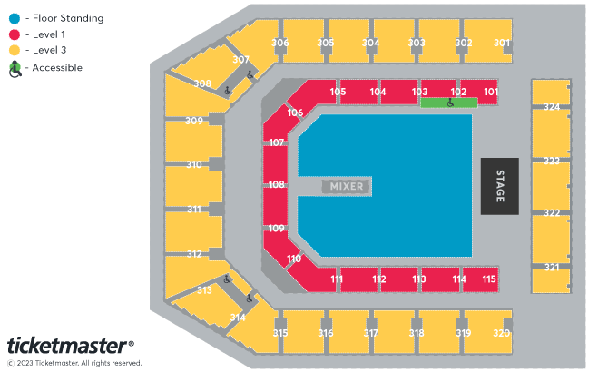 Niall Horan Seating Plan at Co-op Live