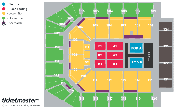 Keane - Celebrating 20 Years of Hopes and Fears Seating Plan at Co-op Live