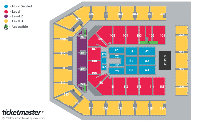 Eagles - The Long Goodbye Seating Plan at Co-op Live