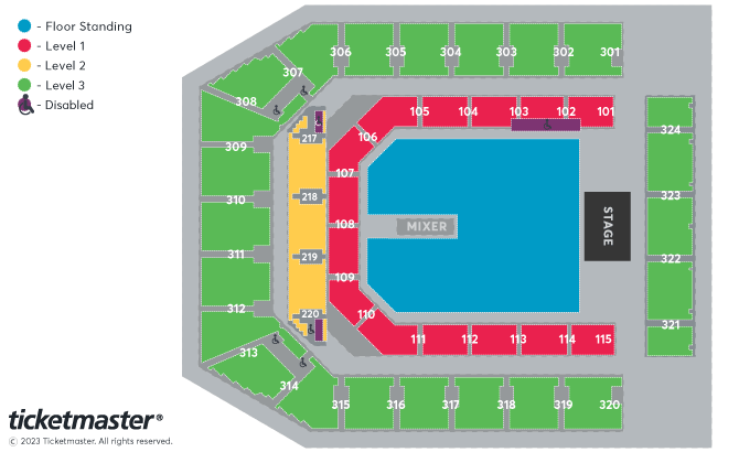 The Courteeners Seating Plan at Co-op Live