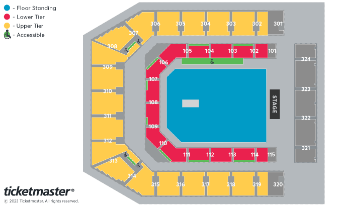 The Killers Seating Plan at Co-op Live