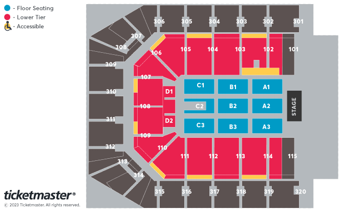Jeff Wayne's the War of the Worlds Seating Plan at Co-op Live