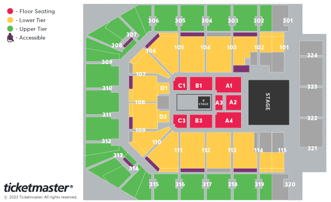 Take That: This Life On Tour Seating Plan at Co-op Live