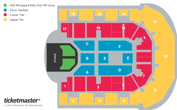 Girls Aloud Seating Plan at M&S Bank Arena