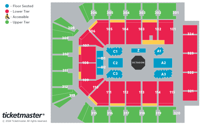 UFC 304 Seating Plan at Co-op Live