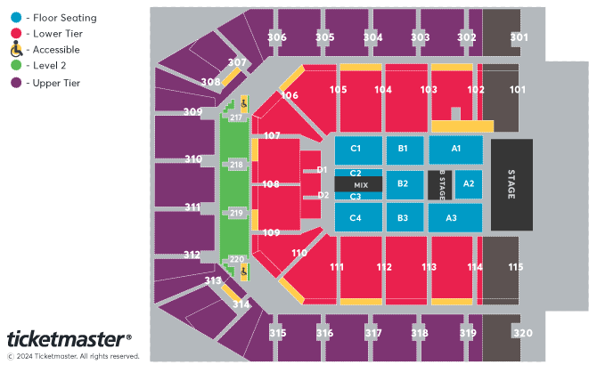 Cyndi Lauper: Girls Just Wanna Have Fun Farewell Tour Seating Plan at Co-op Live