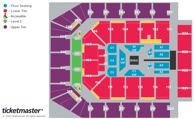 Catterall V Prograis Seating Plan at Co-op Live