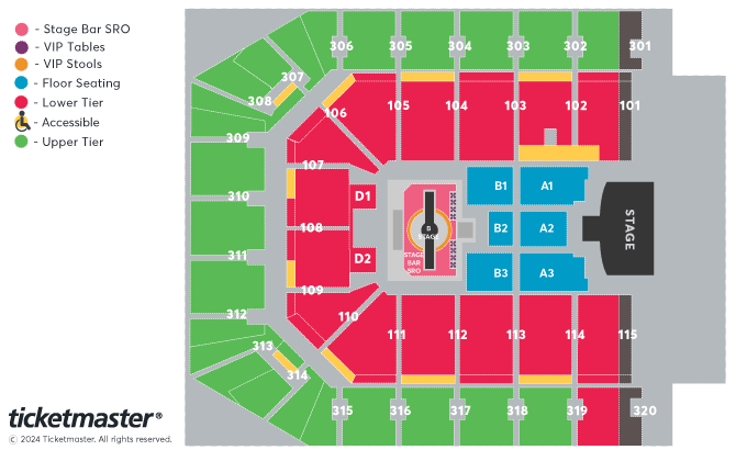 Justin Timberlake - The Forget Tomorrow World Tour Seating Plan at Co-op Live