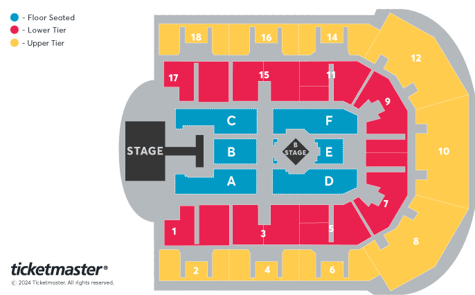 Kylie - The Tension Tour Seating Plan at M&S Bank Arena