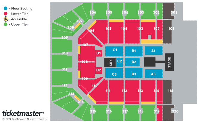 Lionel Richie - Say Hello To the Hits Seating Plan at Co-op Live