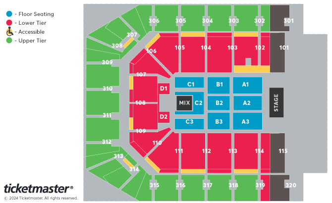 Jeff Lynne's ELO Seating Plan at Co-op Live