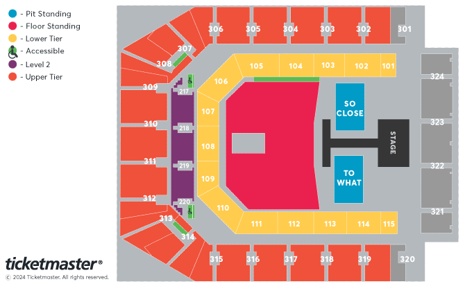 Tate McRae: Miss Possessive Tour Seating Plan at Co-op Live