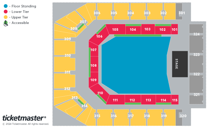 Tom Grennan - Artist Presale Seating Plan at Co-op Live