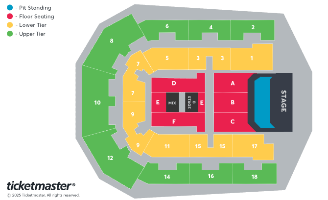 Five Seating Plan at M&S Bank Arena