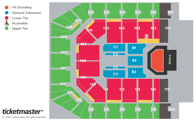 Five Seating Plan at Co-op Live