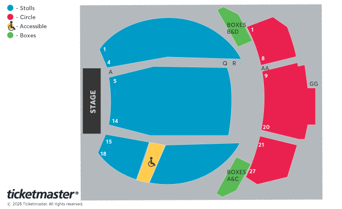 Venue seating chart for The Wittering Whitehalls for reference only