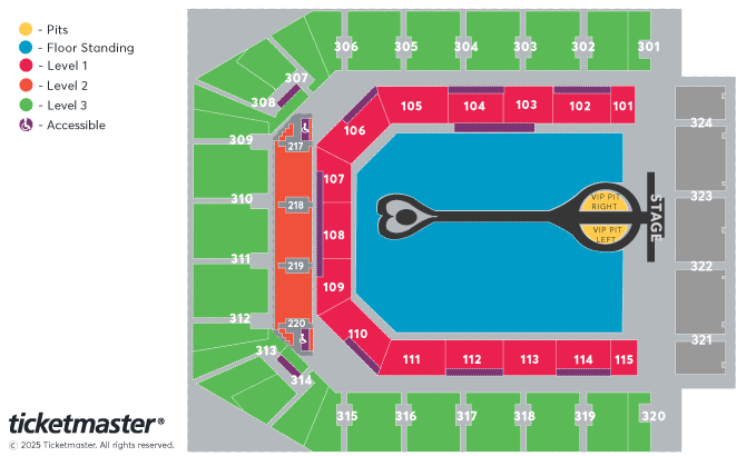 Benson Boone: American Heart Tour Seating Plan at Co-op Live