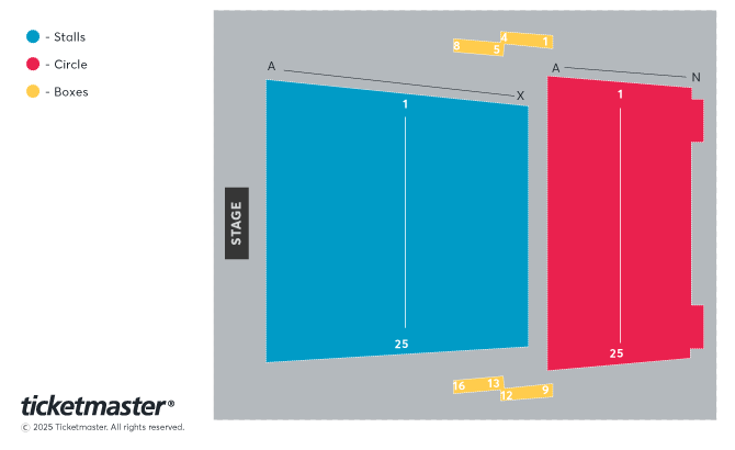 Venue seating chart for Michaela Strachan for reference only