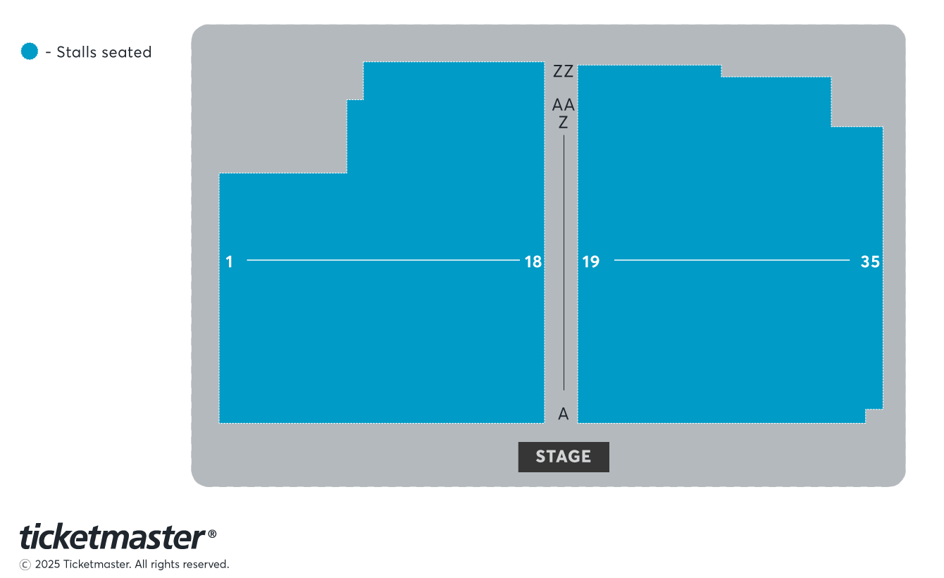 Venue seating chart for Scott Bennett for reference only