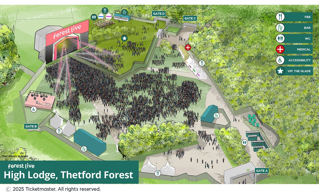 Seat map - High Lodge, Thetford Forest