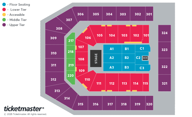 Young Voices In Concert Seating Plan at Co-op Live