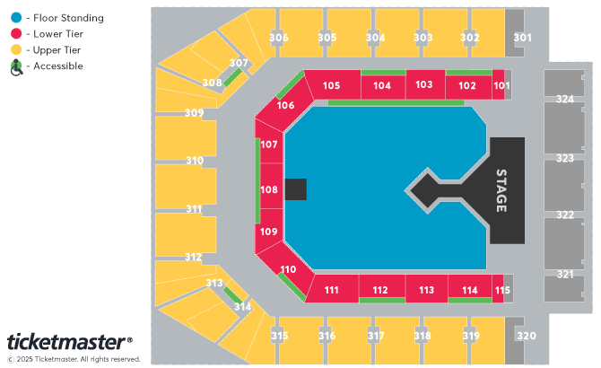 Dave - the Boy Who Played the Harp Tour Seating Plan at Co-op Live