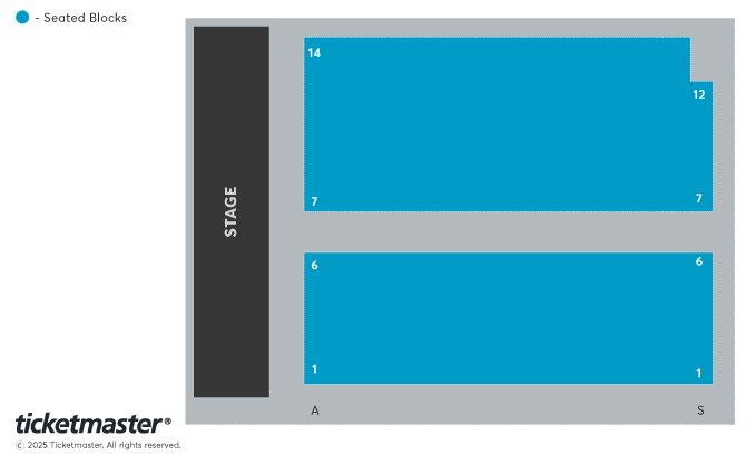 Venue seating chart for Kevin Bloody Wilson for reference only