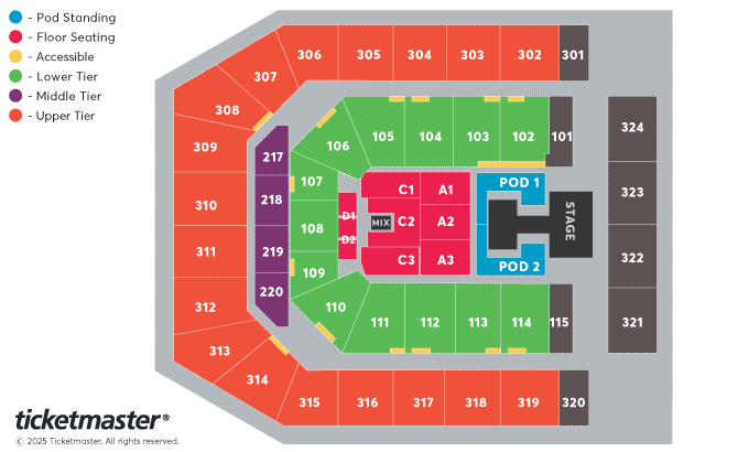 Hits Radio Live Seating Plan at Co-op Live
