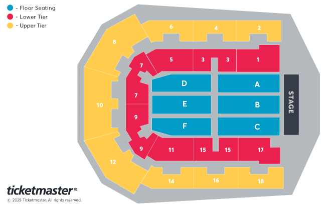 Kevin Bridges: Here If You Need Me Seating Plan at M&S Bank Arena