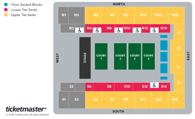 ITTF World Team Table Tennis Championships 2026 - Session 11 Seating Plan at OVO Arena Wembley