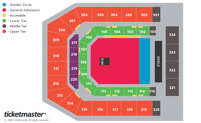 NE-YO & Akon: Nights Like This Tour 2026 Seating Plan at Co-op Live