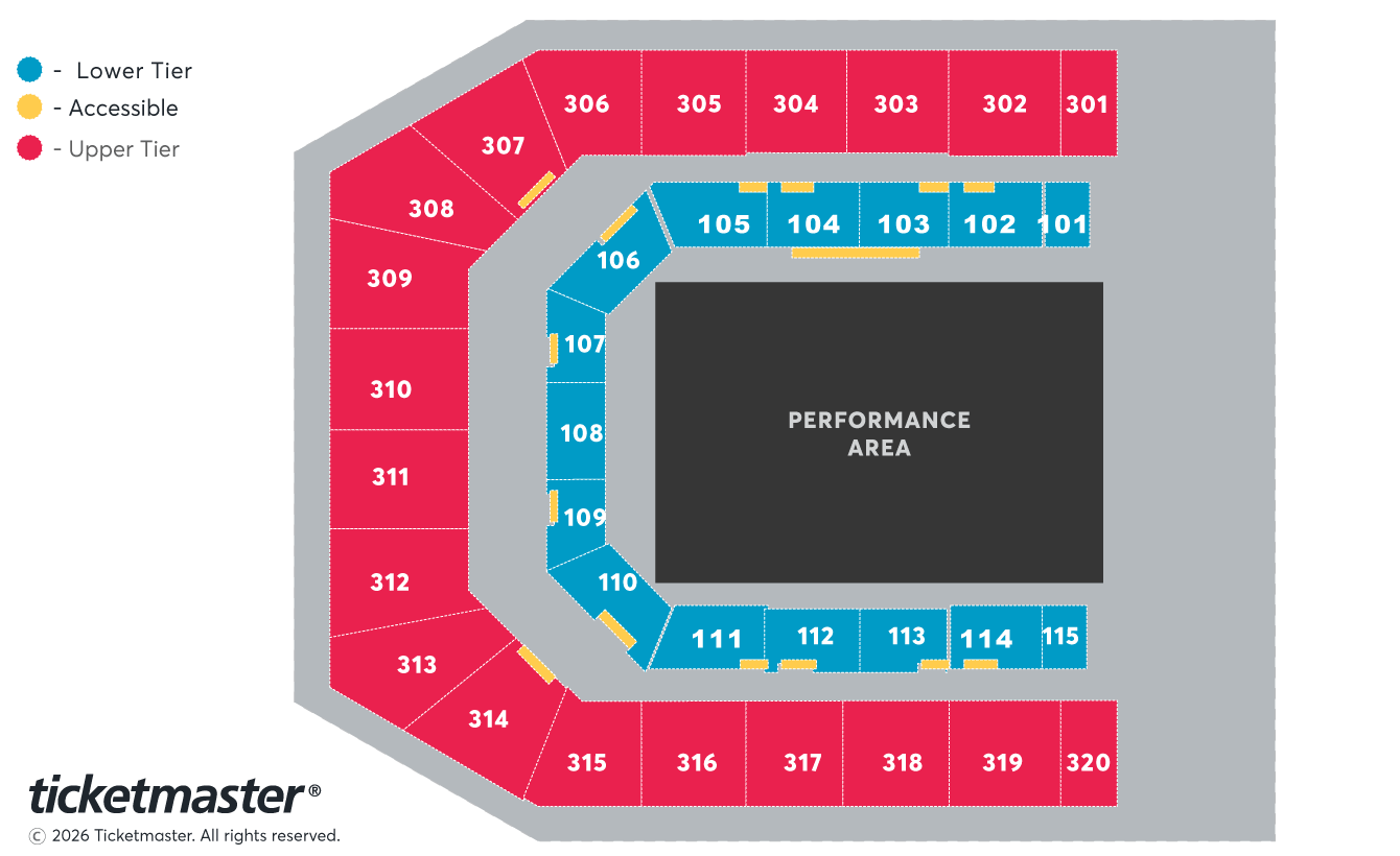 Hot Wheels Stunt Show Seating Plan at Co-op Live