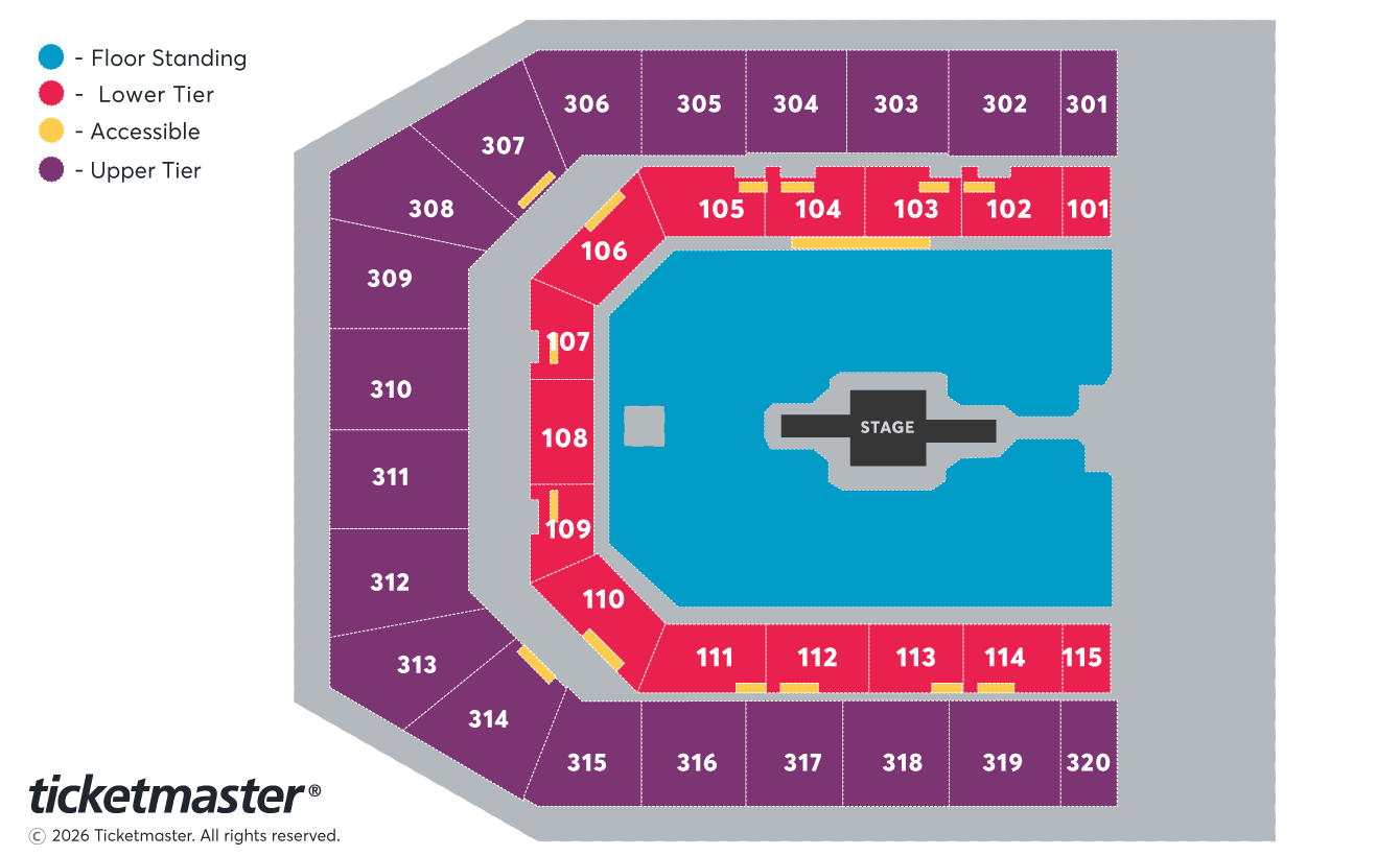 Harry Styles - One Night Only Seating Plan at Co-op Live